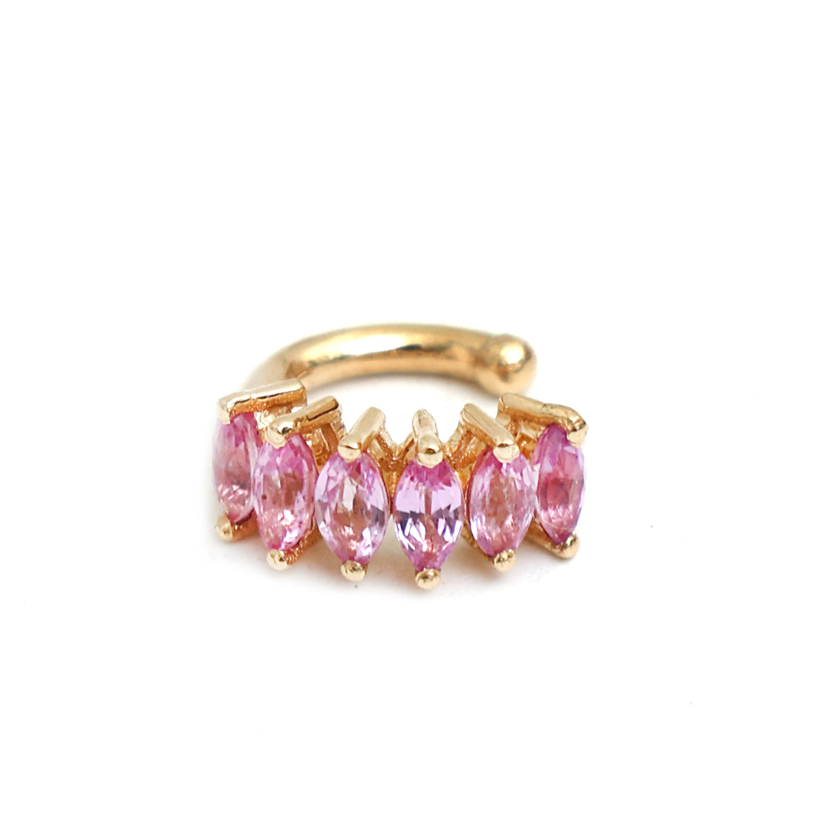 JPERG-666/3665 Pink Sapphire Cuff  Earring | 14K