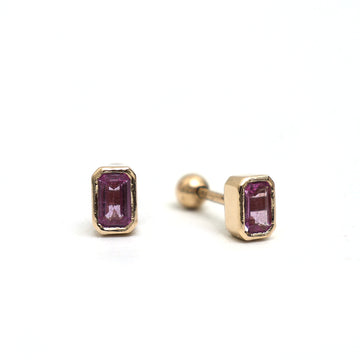 JPERG-680/3690 Pink Sapphire Piercing Earring | 14K