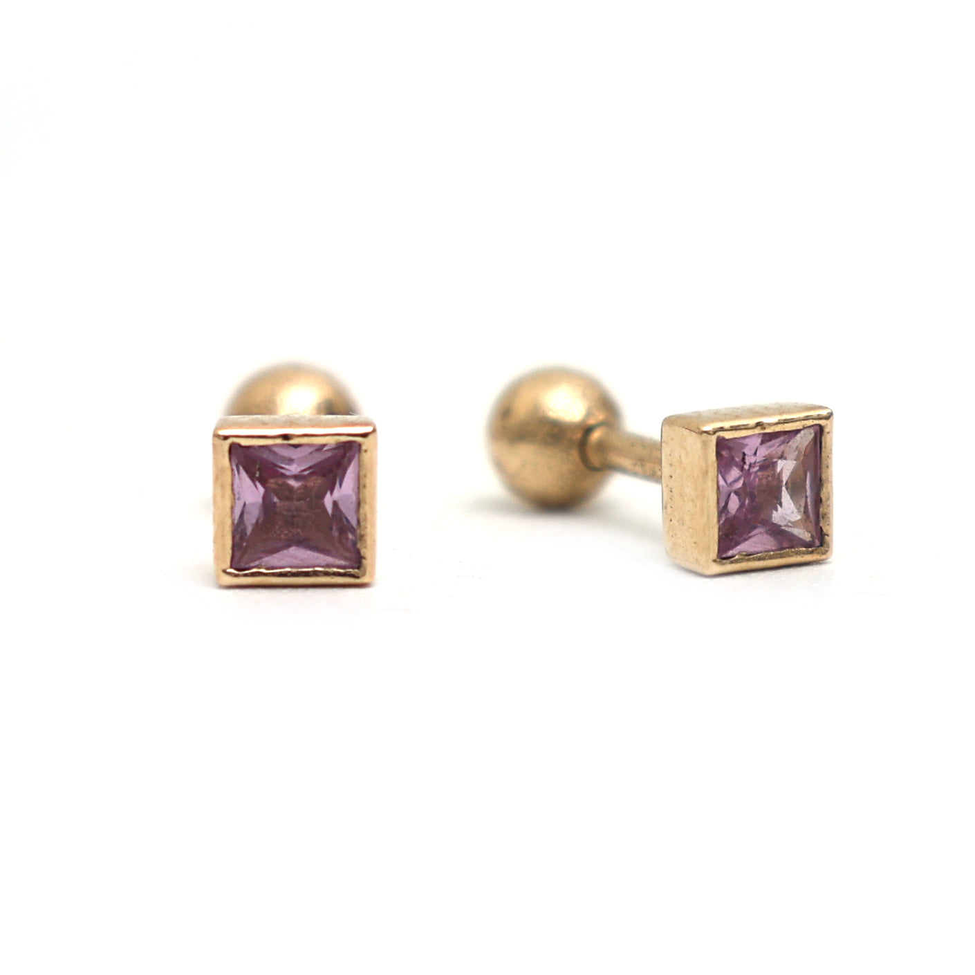 JPERG-681/3691 Pink Sapphire Piercing Earring | 14K