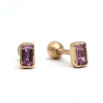 JPERG-683/3693 Pink Sapphire Piercing Earring | 14K