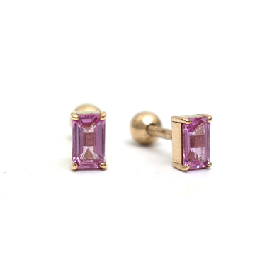 JPERG-708/3718 Pink Sapphire Piercing Earring | 14K