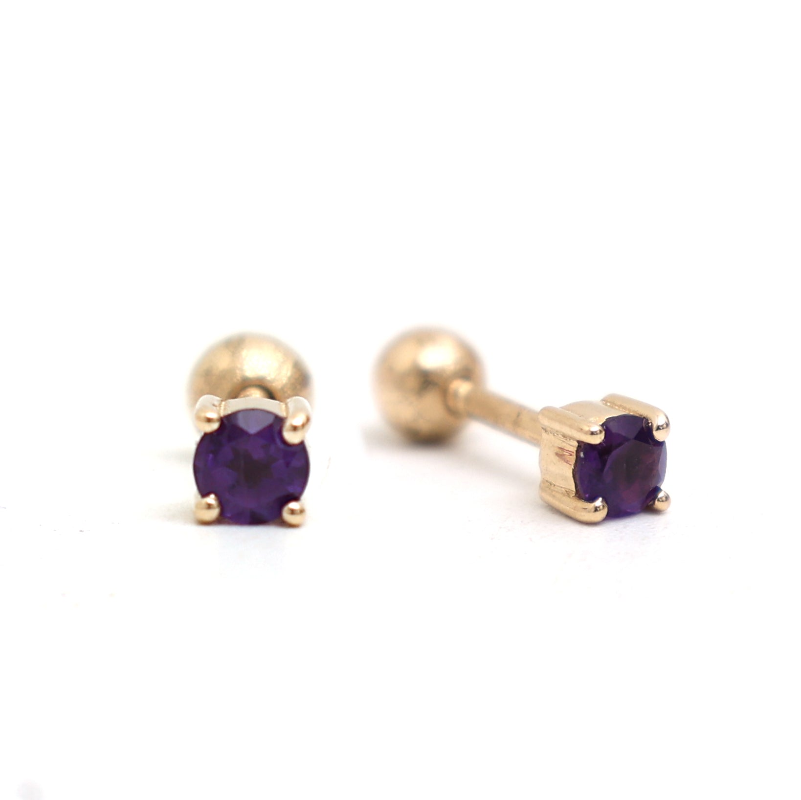 JPERG-734/3789 Amethyst Piercing Earring | 14K