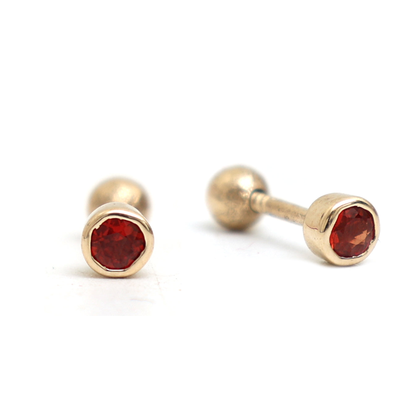 JPERG-737/3792 Orange Sapphire Piercing Earring | 14K