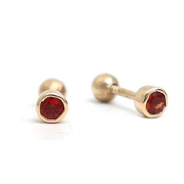 JPERG-737/3792 Orange Sapphire Piercing Earring | 14K