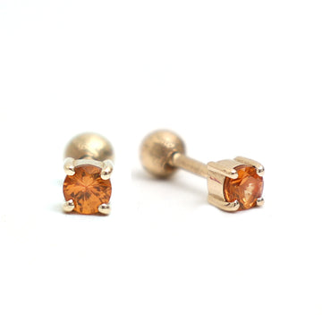 JPERG-738/3793 Orange Sapphire Round Piercing Earring | 14K
