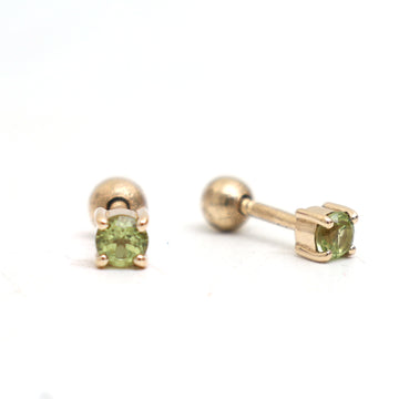 JPERG-740/3795 Peridot Round Piercing Earring | 14K
