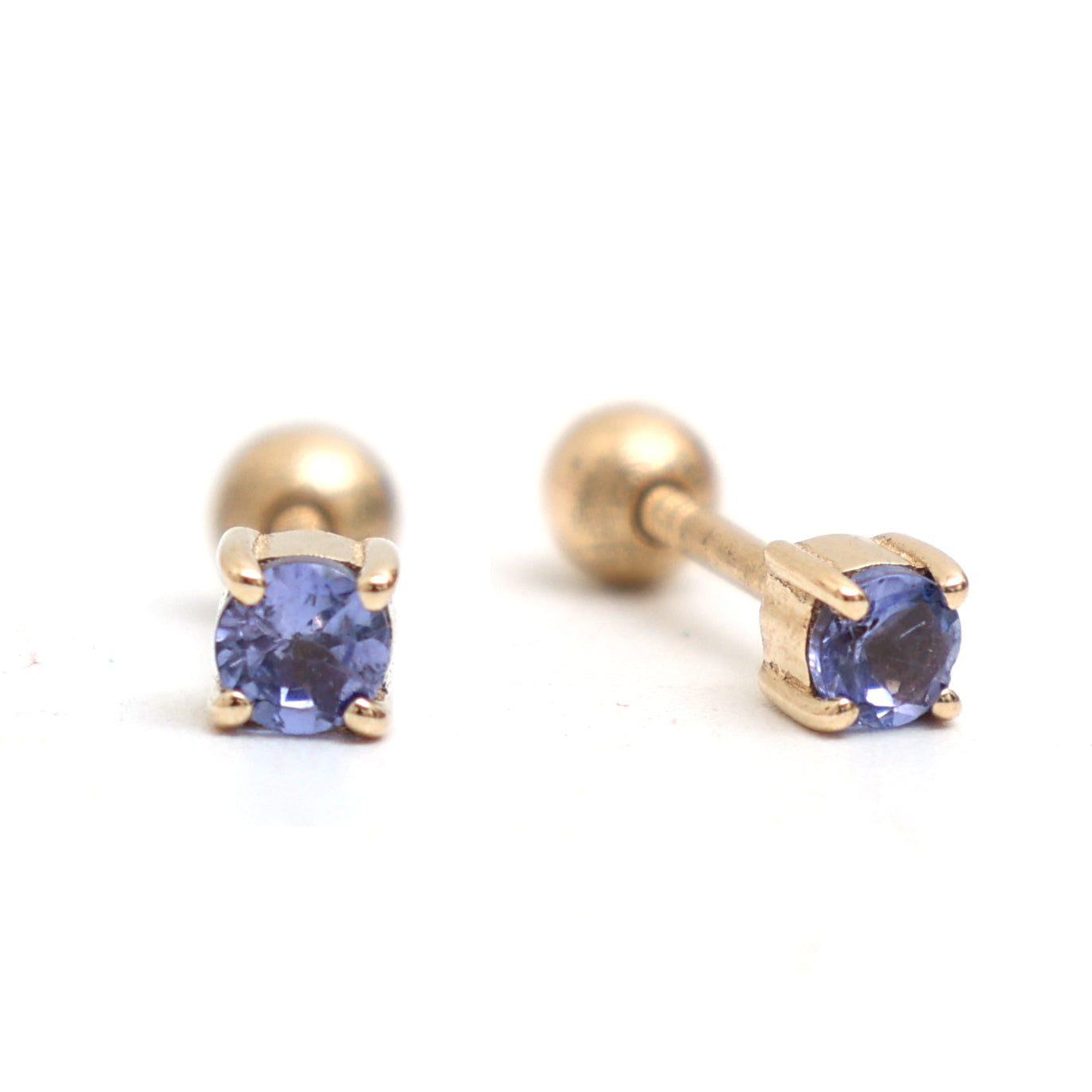 JPERG-741/3796 Tanzanite Round Piercing Earring | 14K