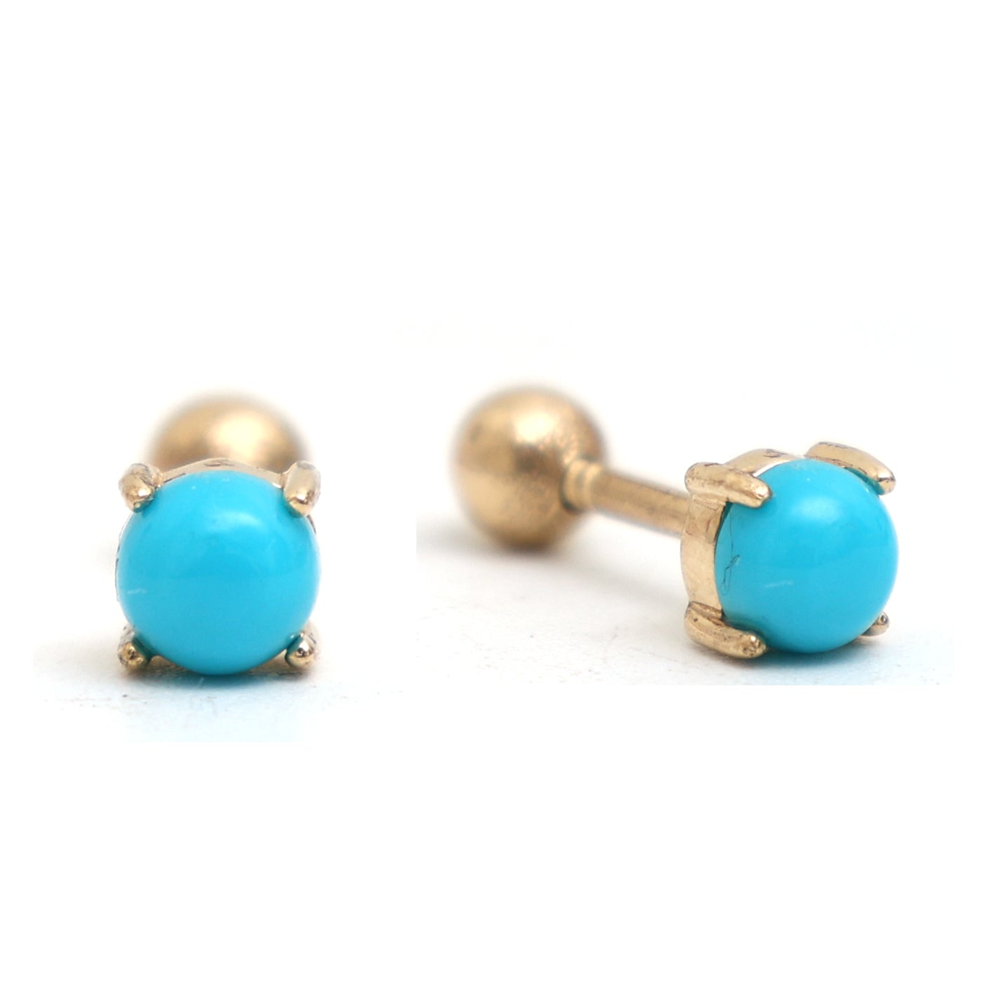 JPERG-747/3802 Turquoise Piercing Earring | 14K