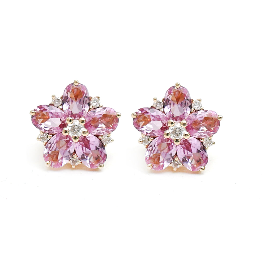 JPERG-760/3815 Pink Sapphire Earring | 14K