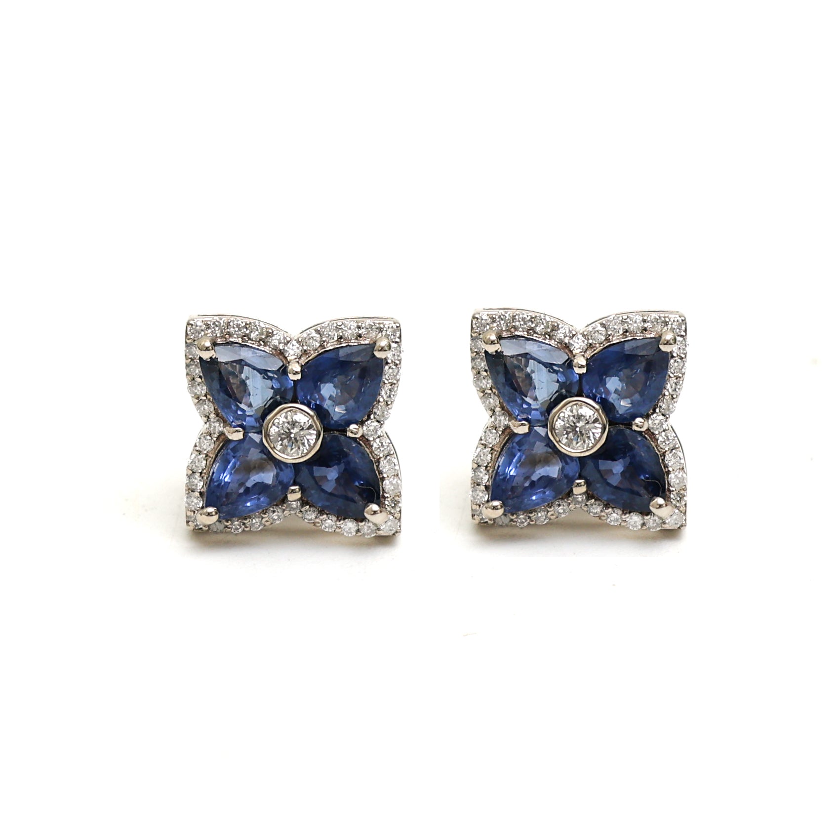 JPERG-765/3835 Blue Sapphire Studs Earring | 14K