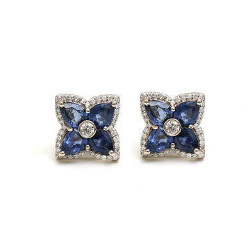 JPERG-765/3835 Blue Sapphire Studs Earring | 14K