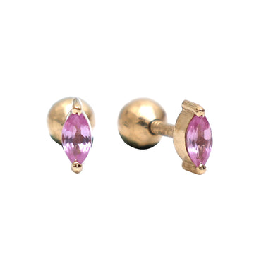 JPERG-784/3865 Pink Sapphire Piercing Earring | 14K