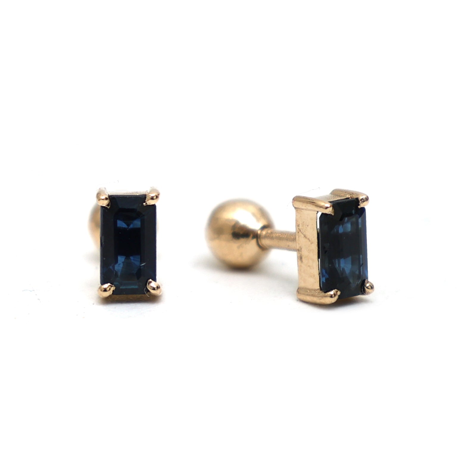 JPERG-793/3874 Blue Sapphire Piercing Earring | 14K
