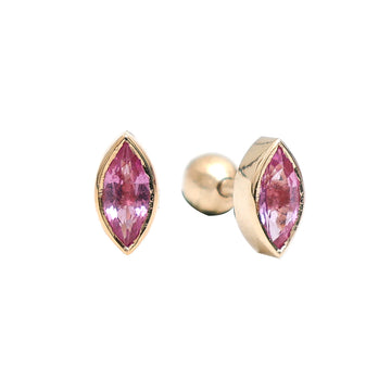 JPERG-798/3879 Pink Sapphire Piercing Earring | 14K