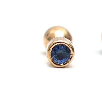 JPERG-809/3900 Blue Sapphire Piercing Earring | 14K