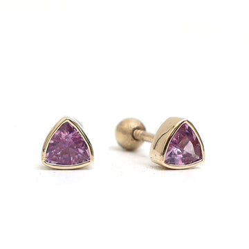 JPERG-819/3926 Pink Sapphire Piercing Earring | 14K