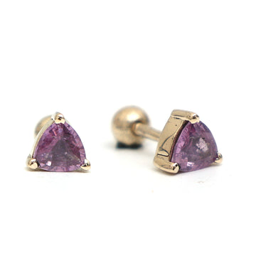 JPERG-833/3940 Pink Sapphire Earring | 14K