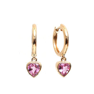 JPERG-846/3985 Pink Sapphire Hoops Earring | 14K