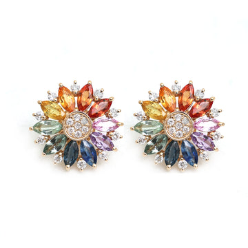JPERG-849/3987 Rainbow Studs Earring | 14K