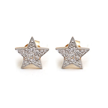 JPERG-960/4594 Diamond  Round Star Studs Earring | 18K