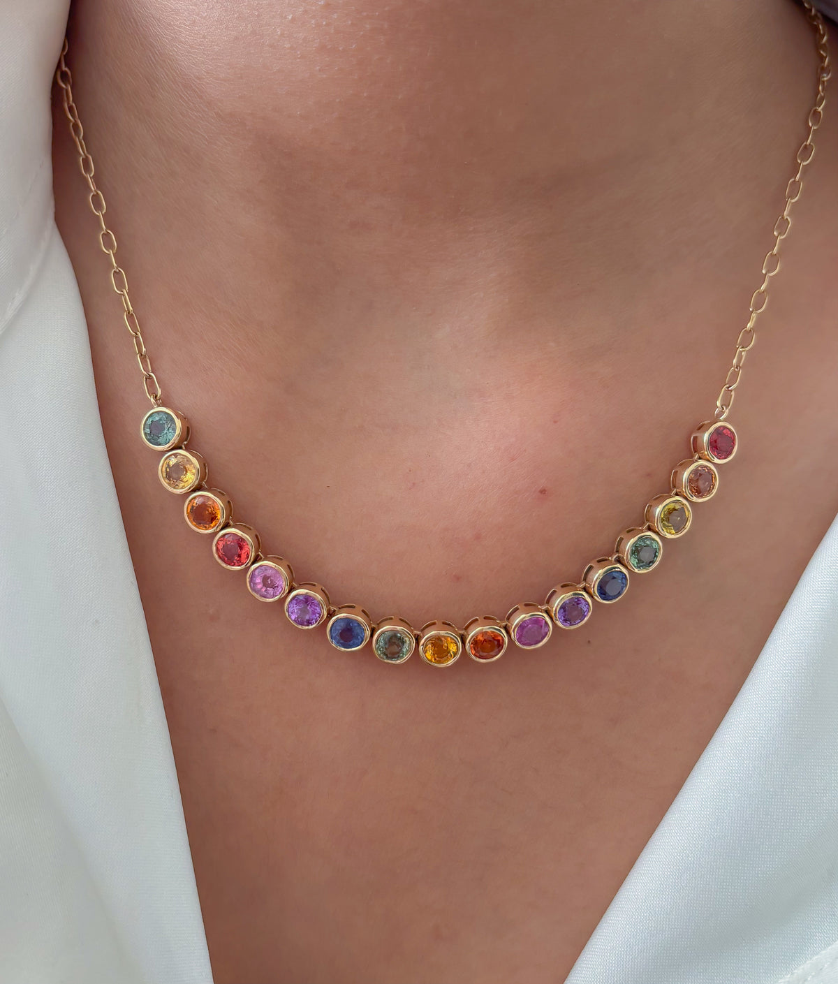 JPNC-237/2990 Rainbow Necklace | 14K