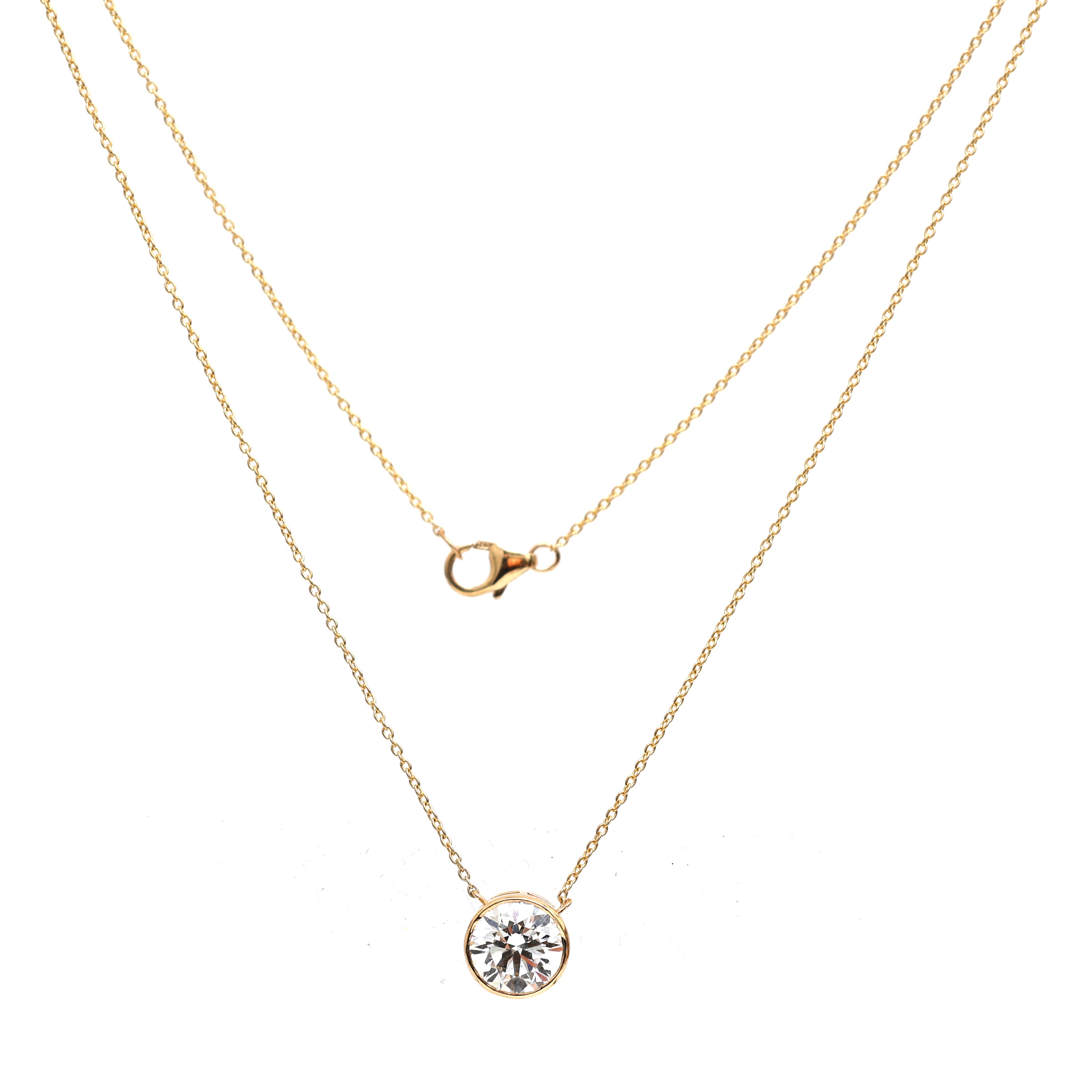 JPNC-288/4003 Lab Grown Diamond Round Chain  Necklace | 14K