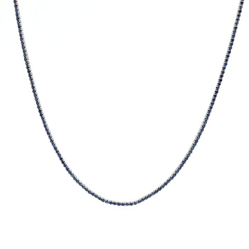 JPNC-339/4596 Blue Sapphire Round 2Mm Tennis Necklace | 14K