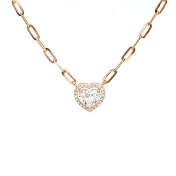 JPNC-345/4625 Lab Grown Diamond Heart Clip Chain Necklace | 18K