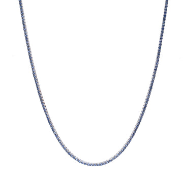 JPNC-356/4737 Blue Sapphire Round 2.65 Mm Necklace | 18K