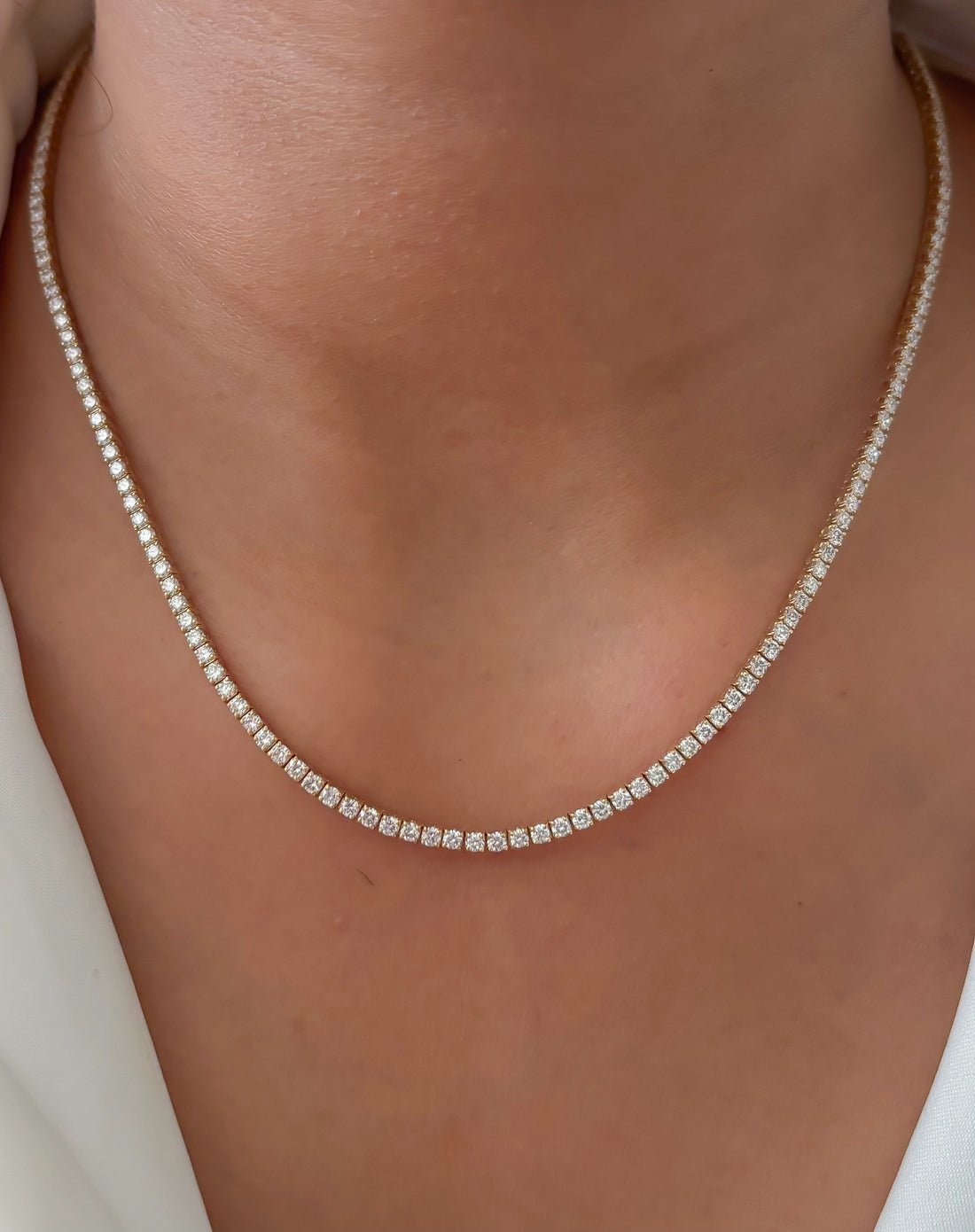 JPNC-472/5883 Lab Grown Diamond Round 2Mm Necklace | 14K