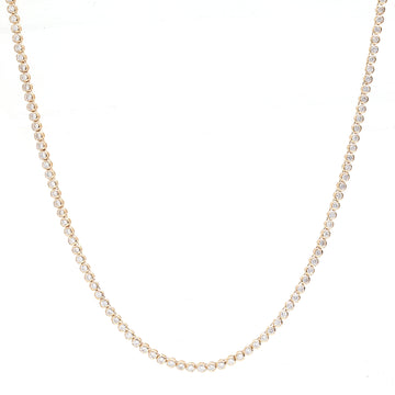 JPNC-482/6001 Lab Grown Diamond Round 2.50Mm Bezel Necklace | 14K