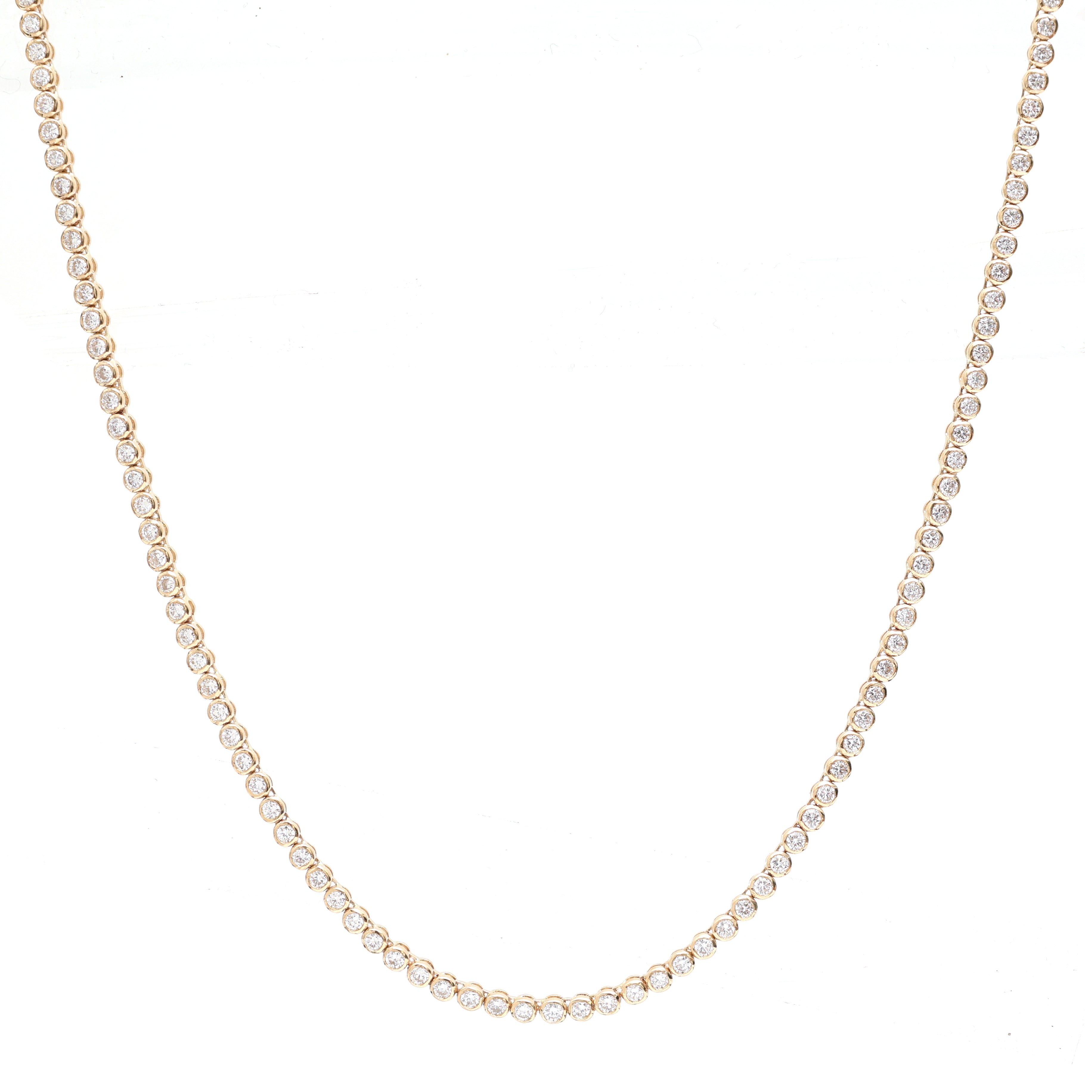 JPNC-482/6001 Lab Grown Diamond Round 2.50Mm Bezel Necklace | 14K