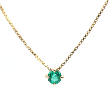 JPNC-564/7028 Emerald Round 4Mm Thin Chain Necklace | 18K