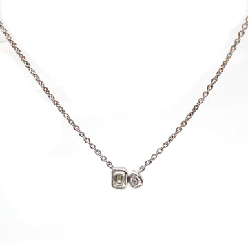 JPNC-616/7569 Diamond Octagon Pear Bezel Set Necklace | 18K