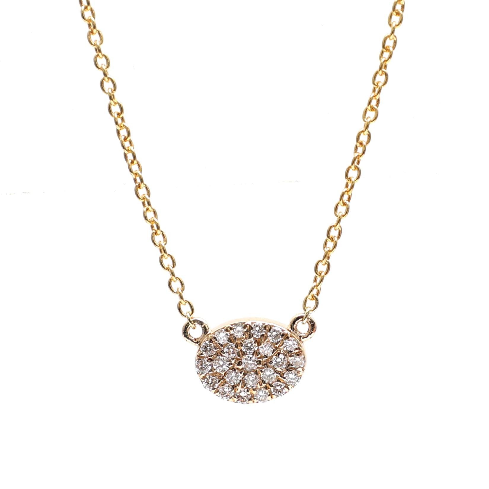 JPNC-631/7693 Diamond Pave Oval Chain Necklace | 14K