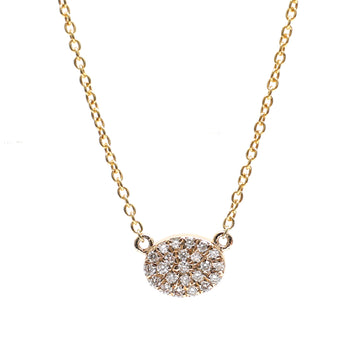 JPNC-631/7693 Diamond Pave Oval Chain Necklace | 14K