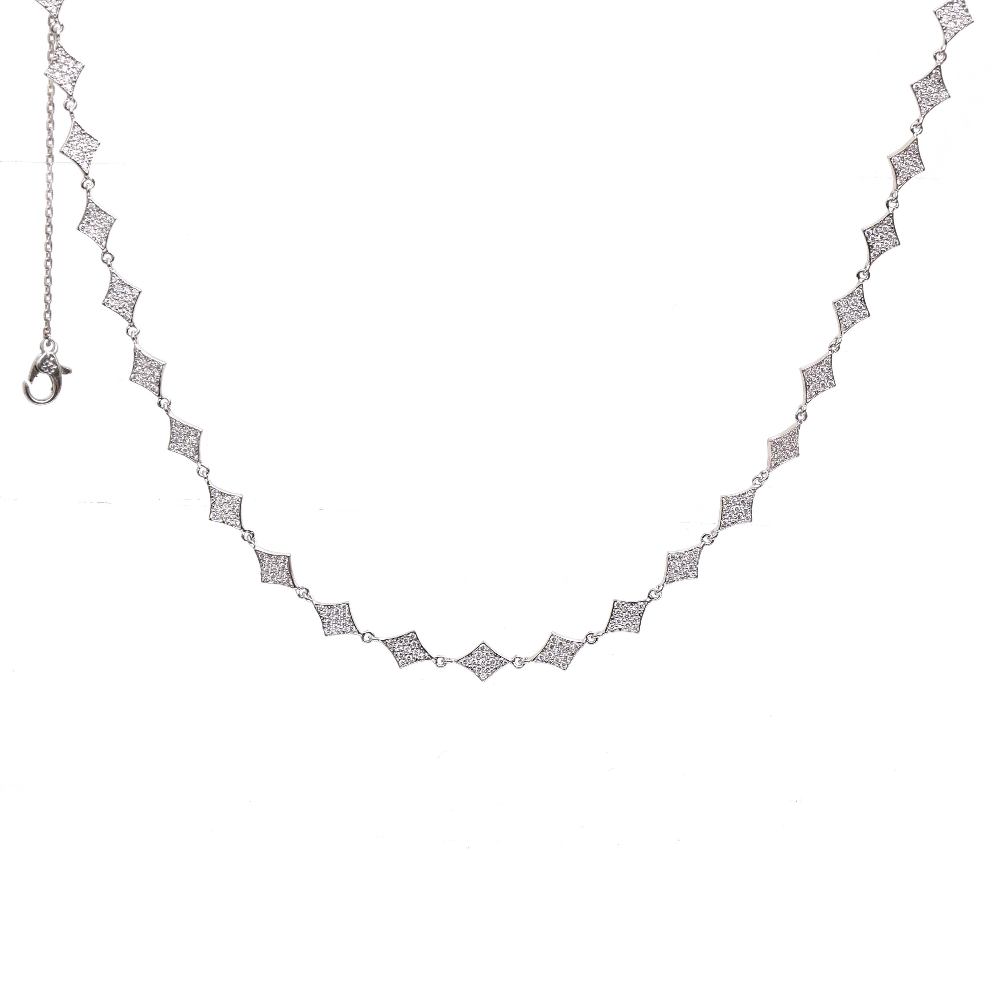 JPNC-640/7920 Diamond Pave Kite Necklace | 18K