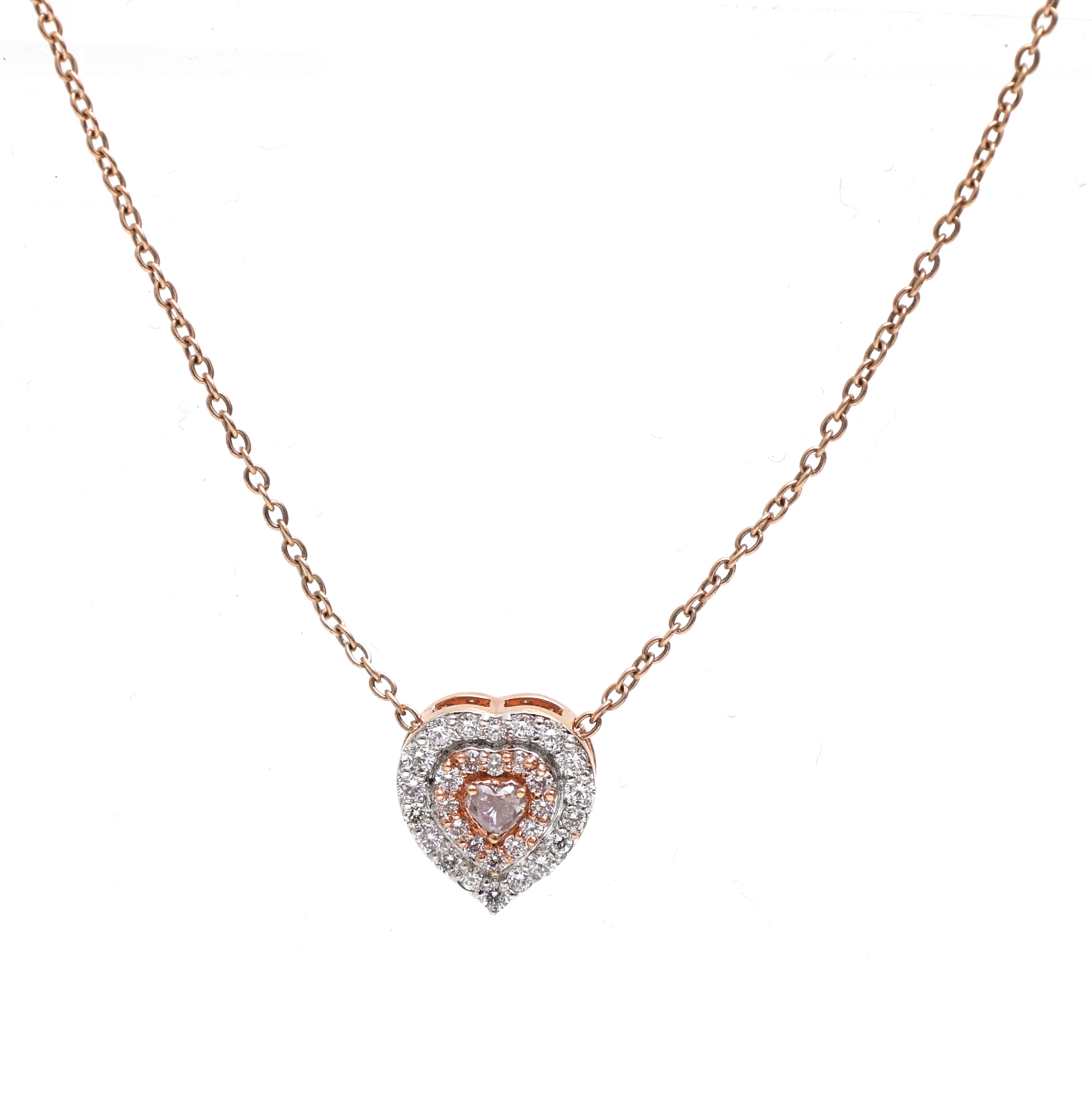 JPNC-677/8334 Pink Diamond With Thin Chain Necklace | 18K