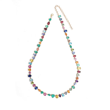 JPNC-699/8954 Rainbow Gemstone Necklace | 14K