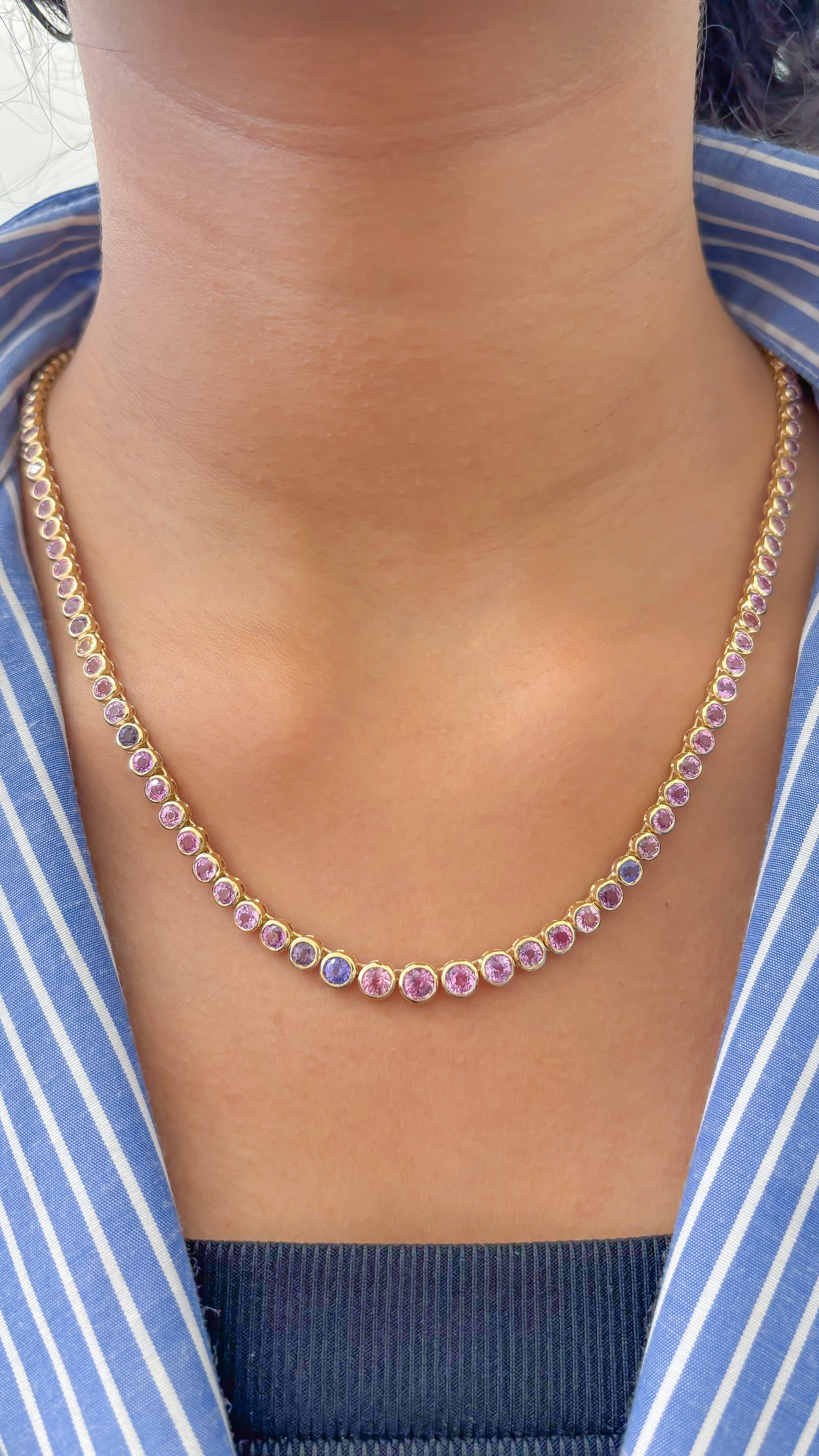 JPNC-710/9055 Pink Sapphire Necklace | 14K