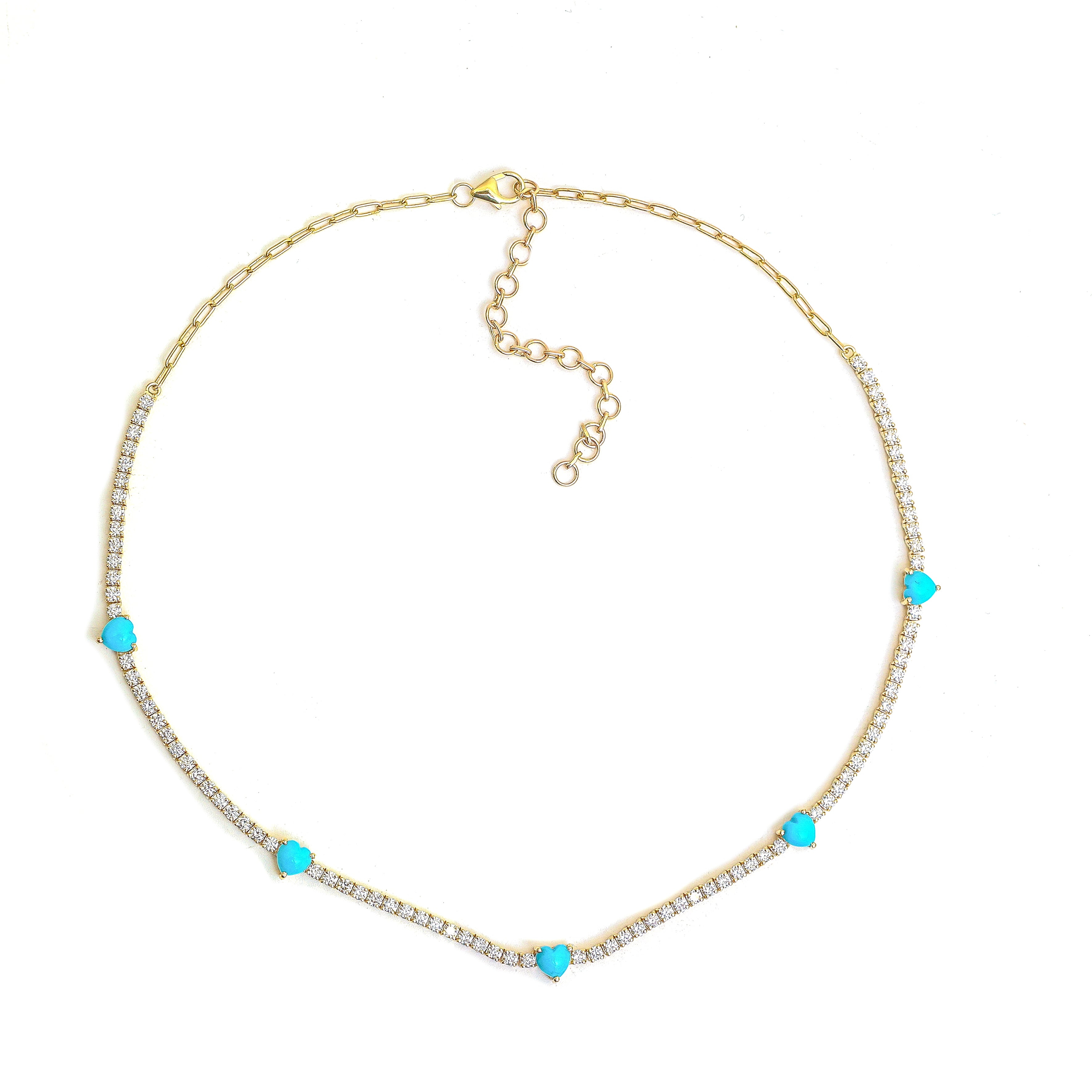 JPNC-718/9689 Turquoise Diamond Necklace | 14K
