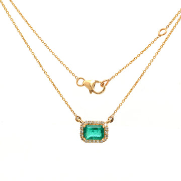 JPNC-744/10061 Emerald Diamond Necklace | 18K