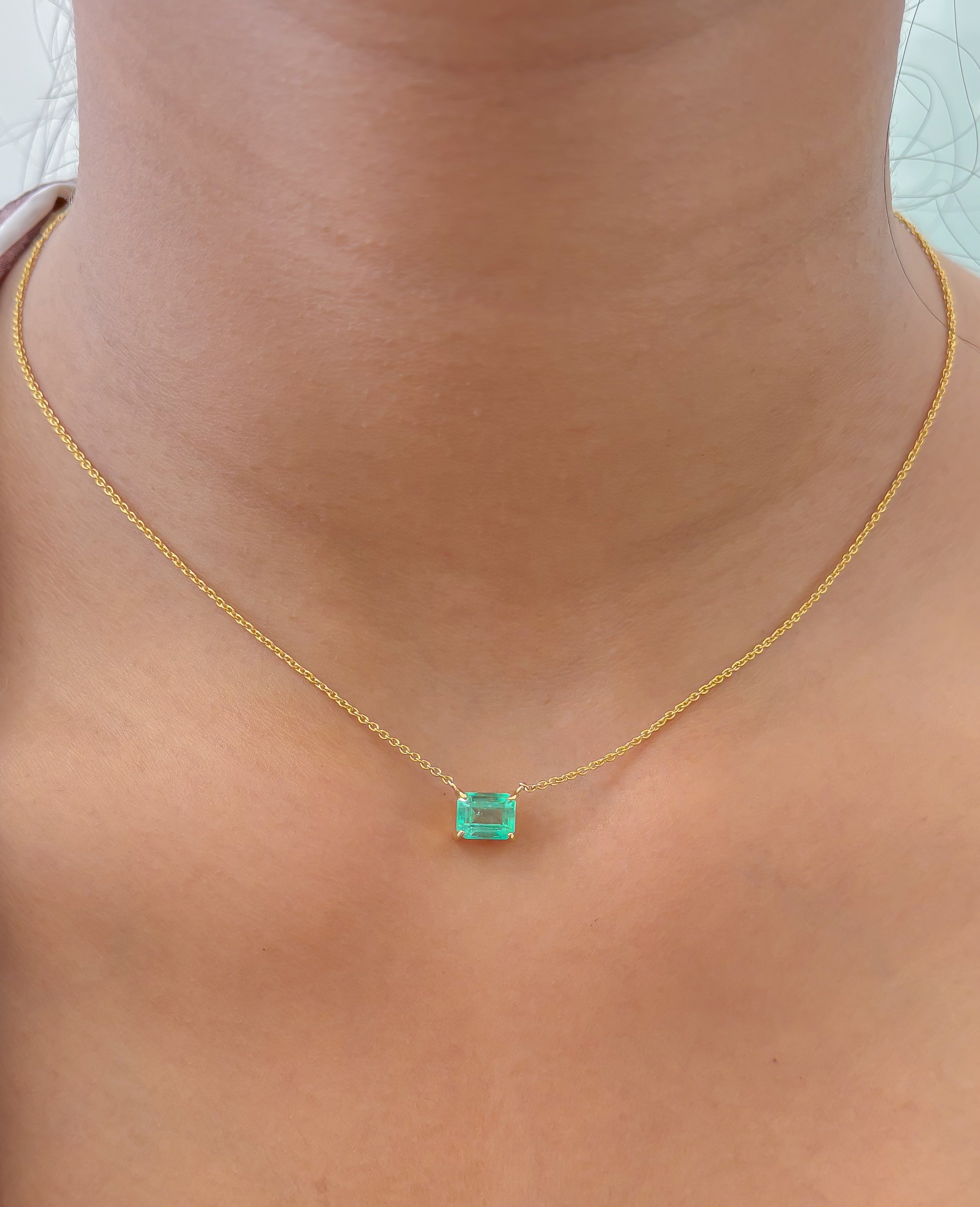 JPNC-755/10092 Colombian Emerald Necklace | 18K