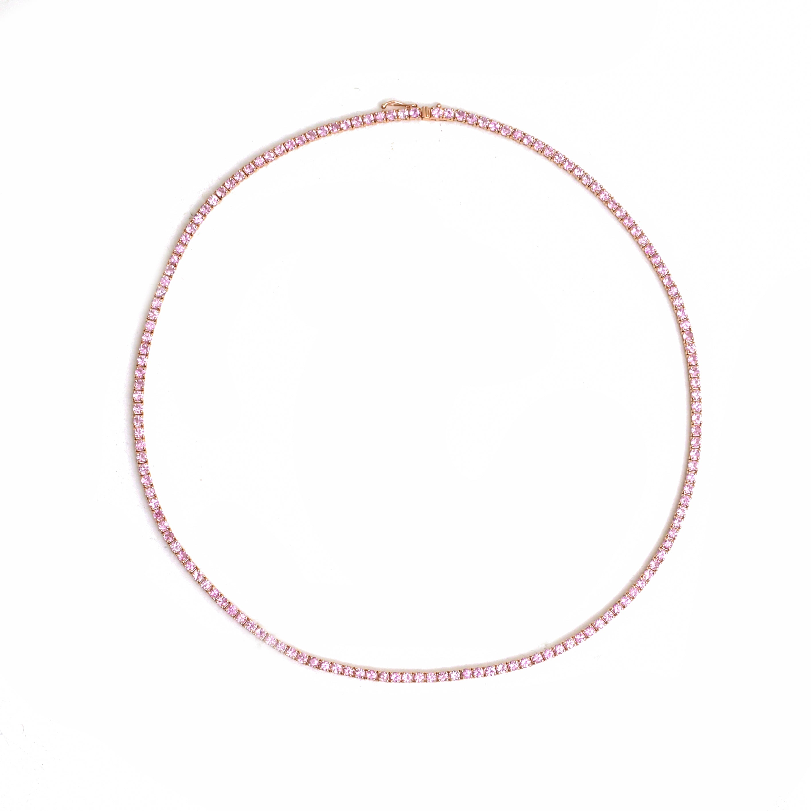JPNC-757/10115 Diamond Pink Sapphire Necklace | 14K