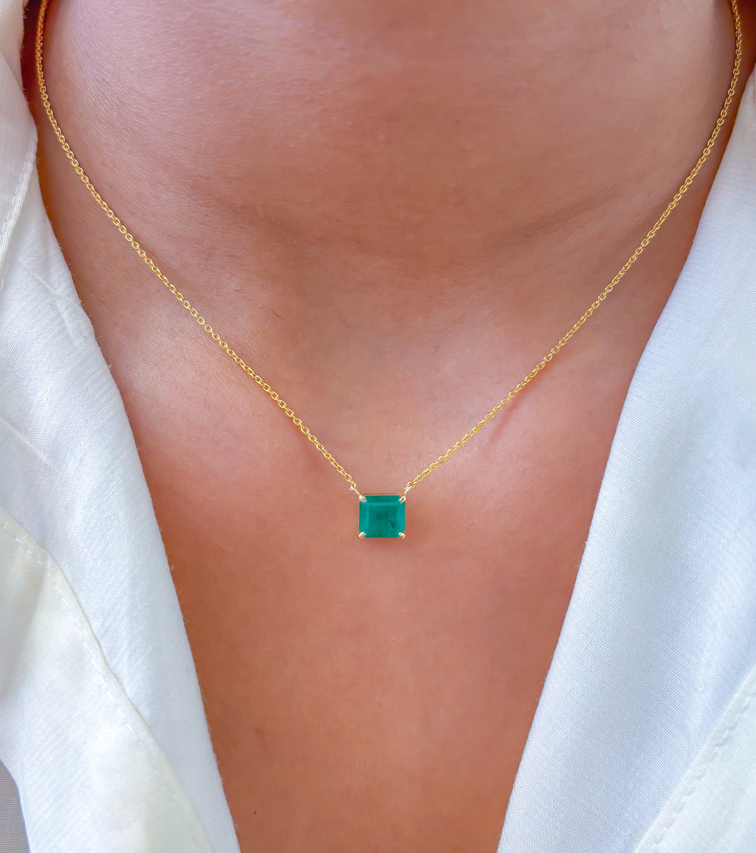 JPNC-758/10169 Colombian Emerald Necklace | 18K