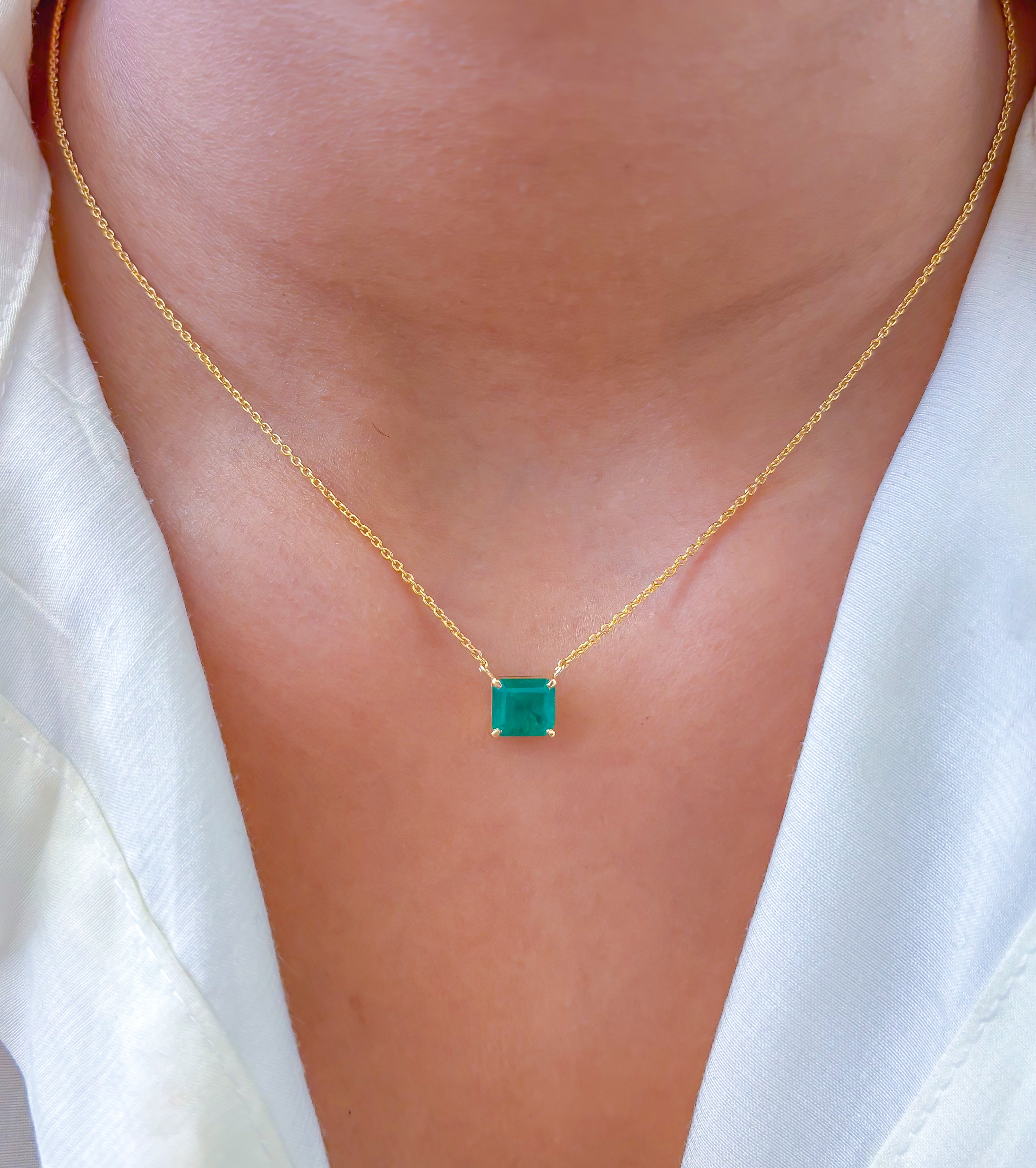 JPNC-758/10169 Colombian Emerald Necklace | 18K