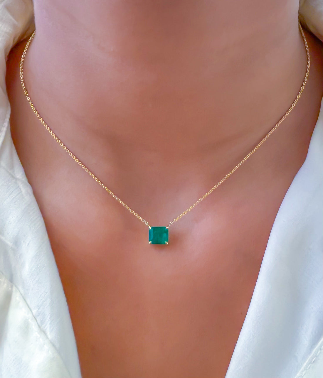 JPNC-760/10171 Colombian Emerald Necklace | 18K