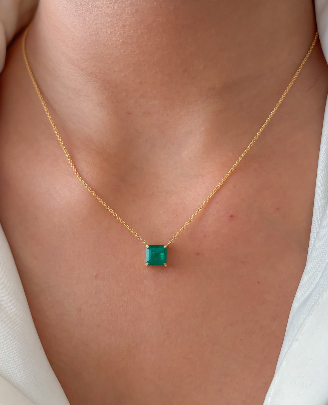 JPNC-761/10172 Colombian Emerald Necklace | 18K