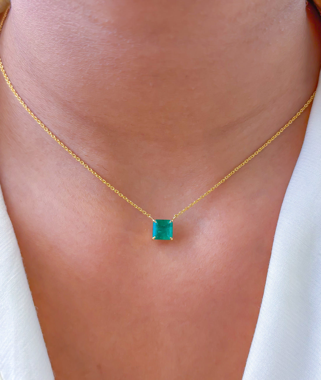 JPNC-761/10172 Colombian Emerald Necklace | 18K