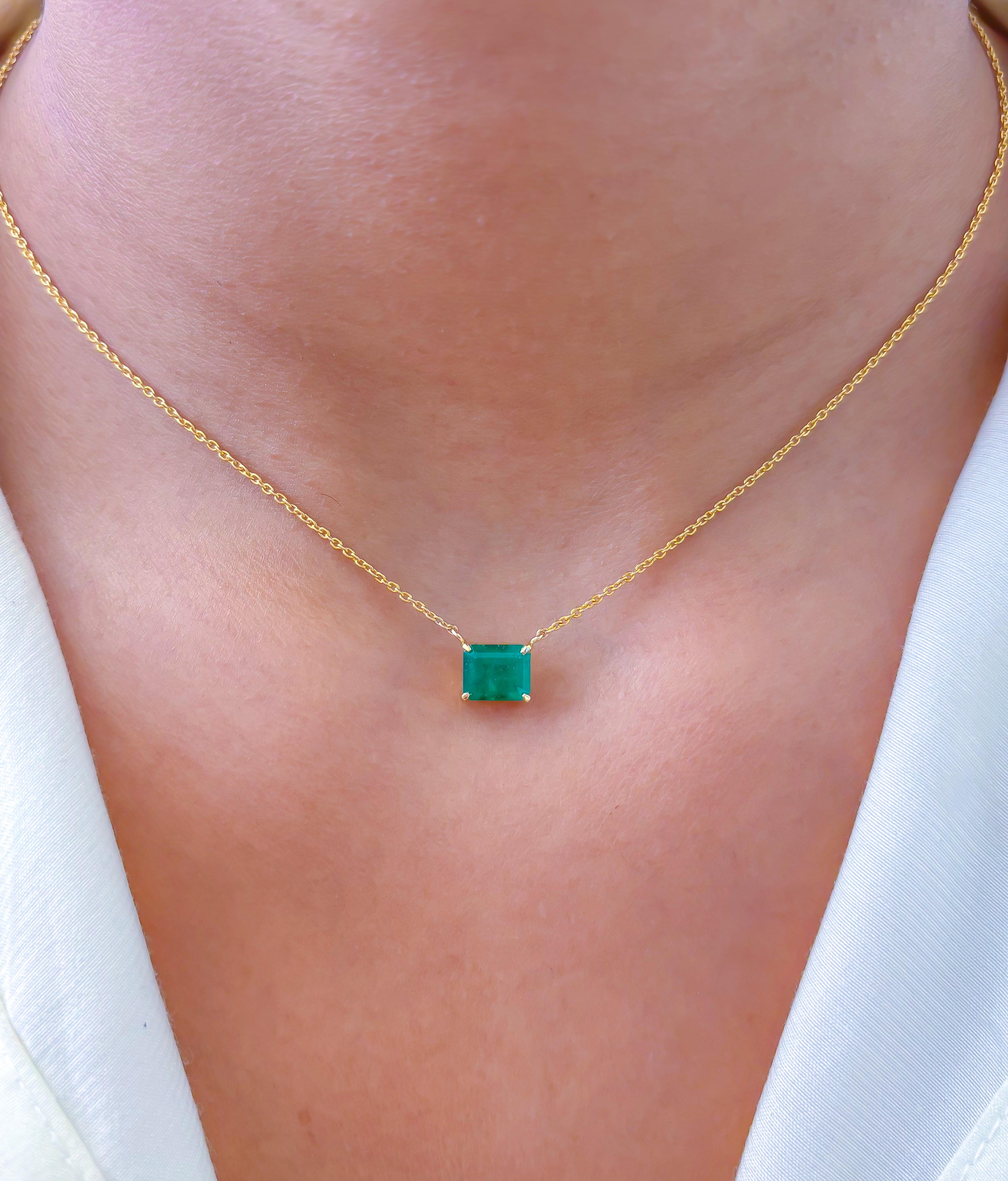 JPNC-762/10173 Colombian Emerald Necklace | 18K